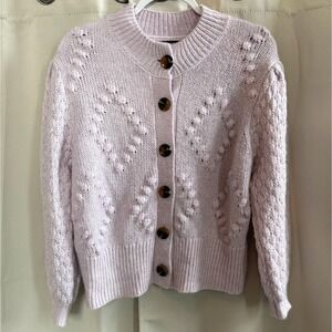 Who‎ What Wear Cardigan Sweater Wool Blend Oversized Medium Chunky Button 19317x